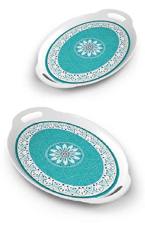 Mayfair Blue Decorative Trays Pakistan – Set of 3