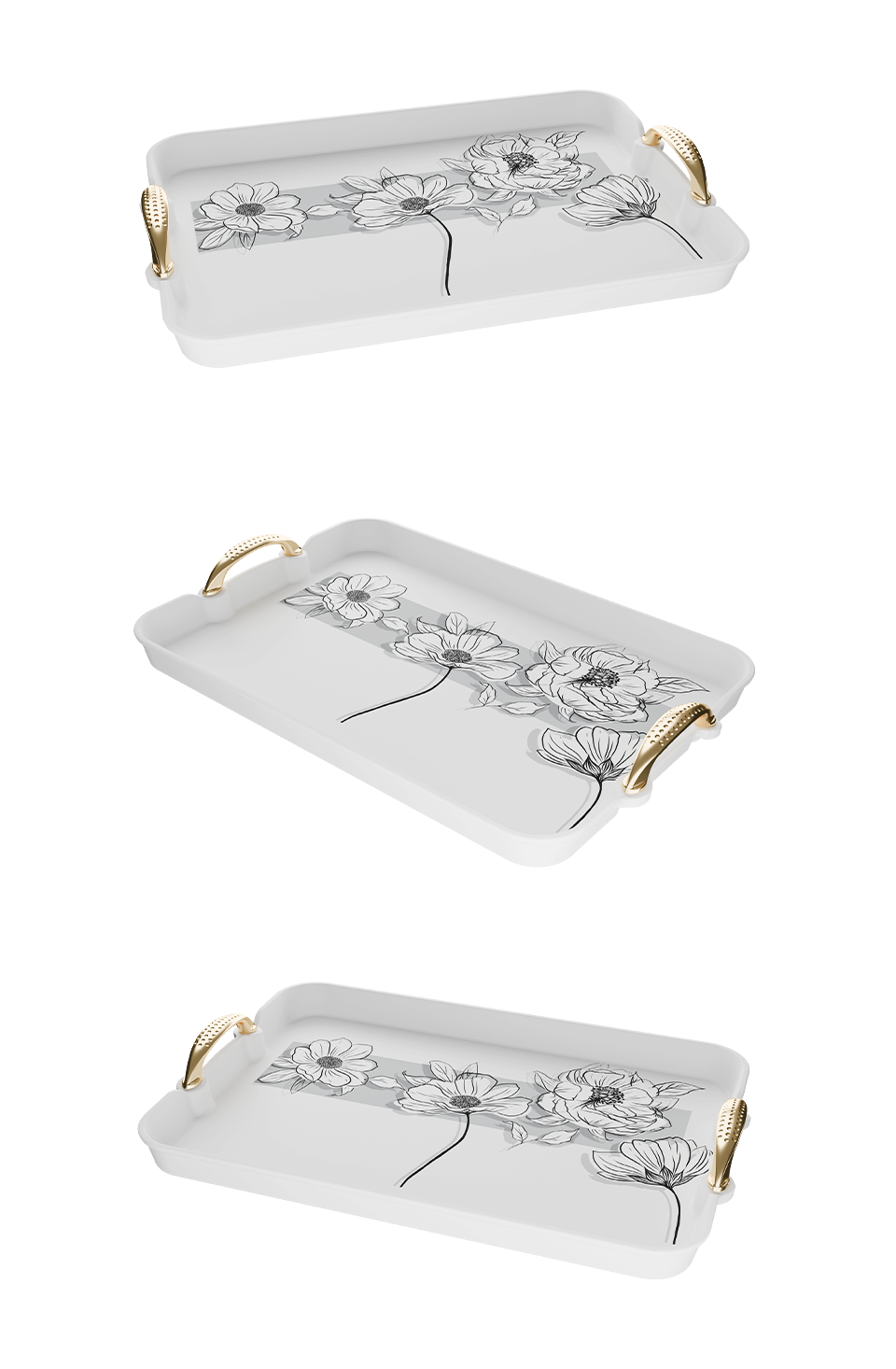 Pearl Serving Tray Set – 3 Pieces - Design 3