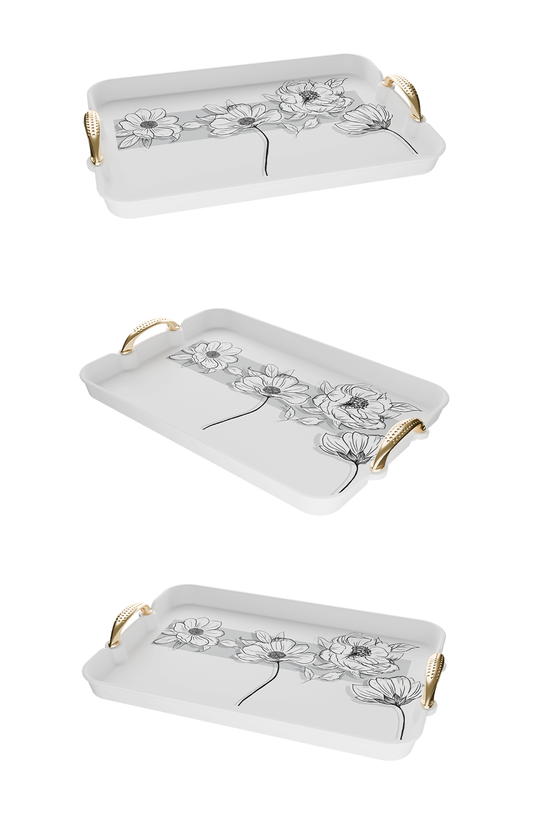 Pearl Serving Tray Set – 3 Pieces - Design 3