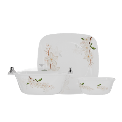 Lead Crystal Coated 88-Piece Dinnerware Set