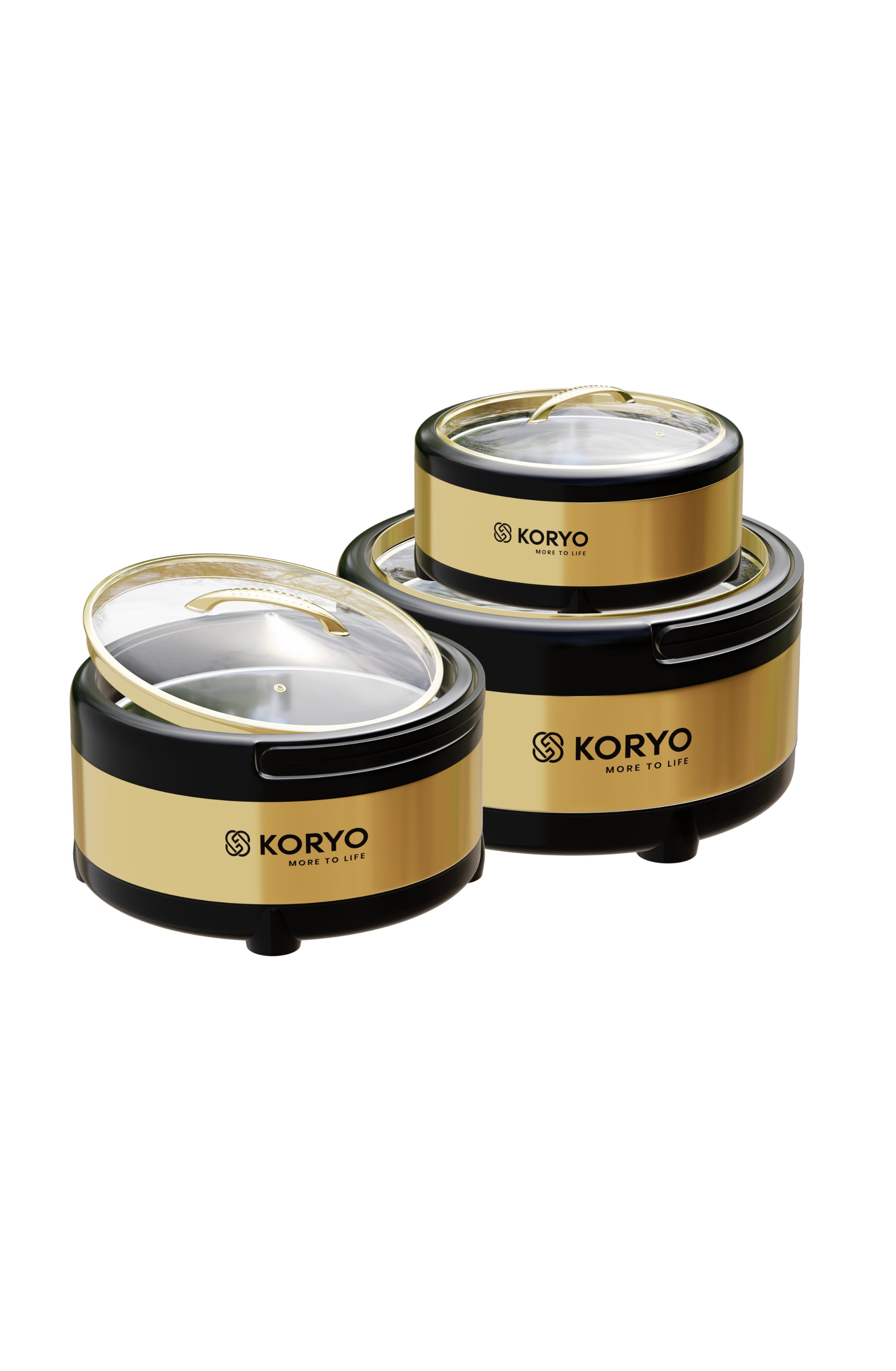 Koryo Gold 3-Piece Hotpot Set - Midnight Black