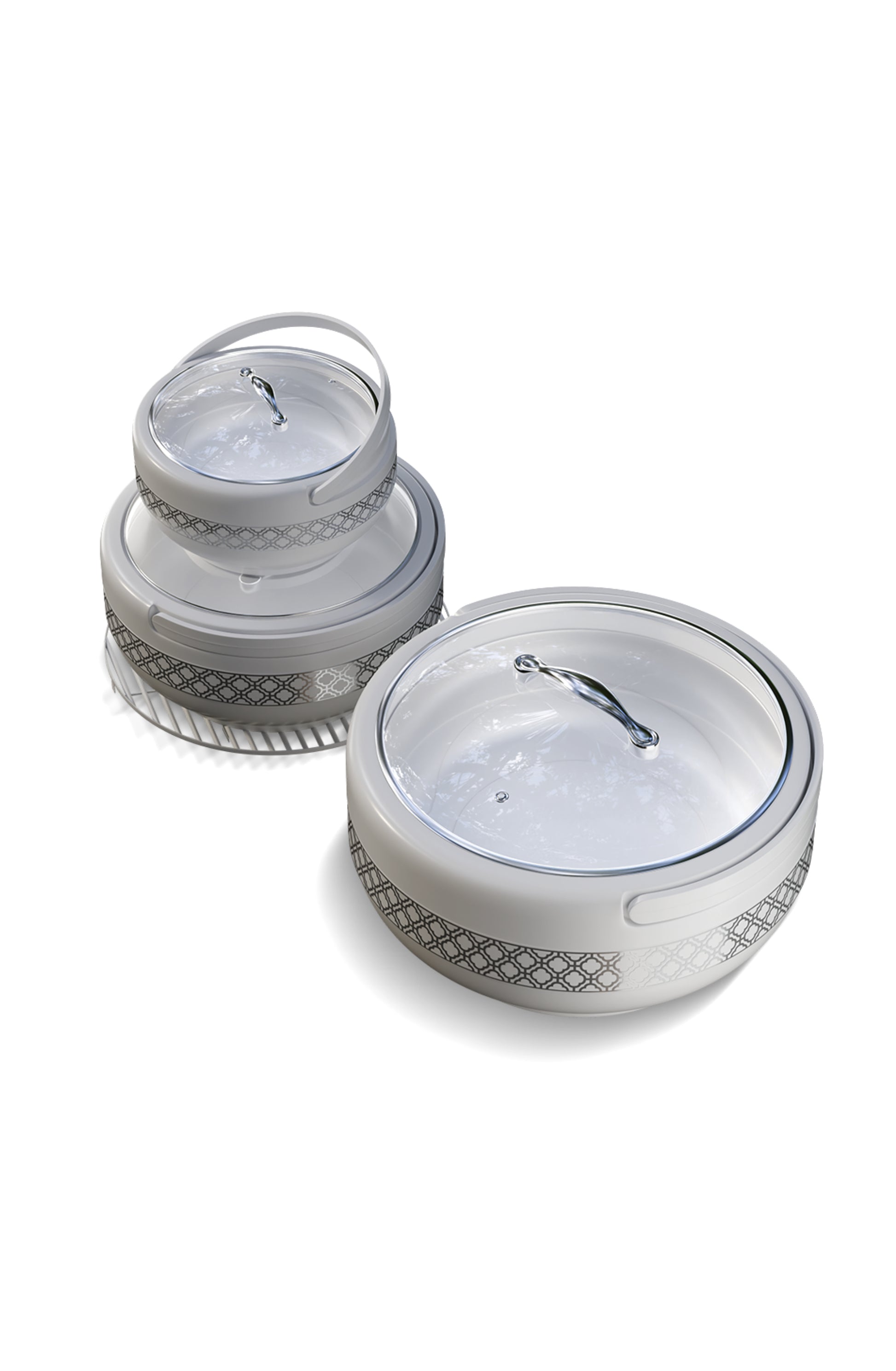 Brighton Hotpot Silver White Set of Three