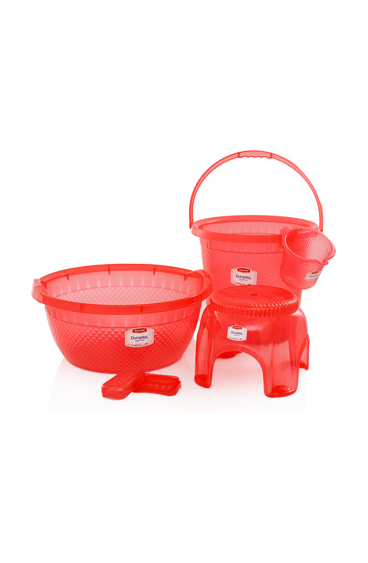 Duraplex Crystal  Bath Set Red