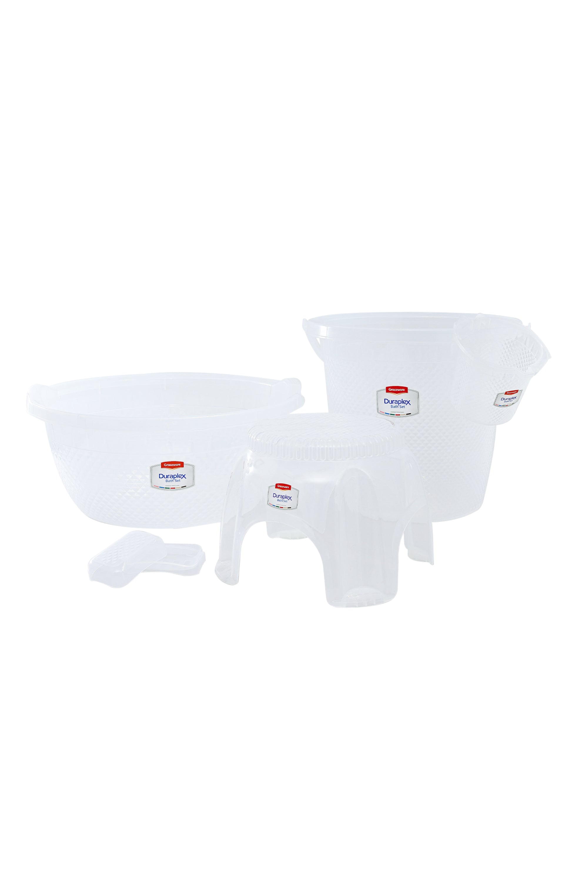 Duraplex Crystal  Bath Set White