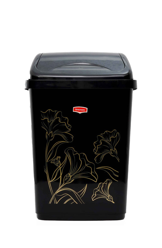 Eco Dustbin Spring-Black 26 Liters