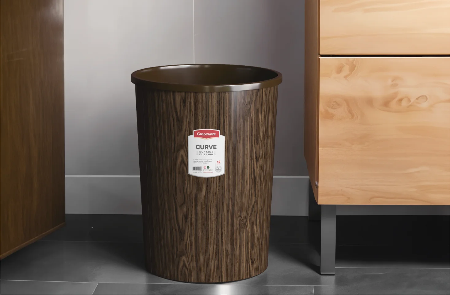 Curve Dustbin 12Liters l Bundle of 3