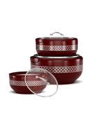 Brighton Hotpot Silver Maroon Set of Three