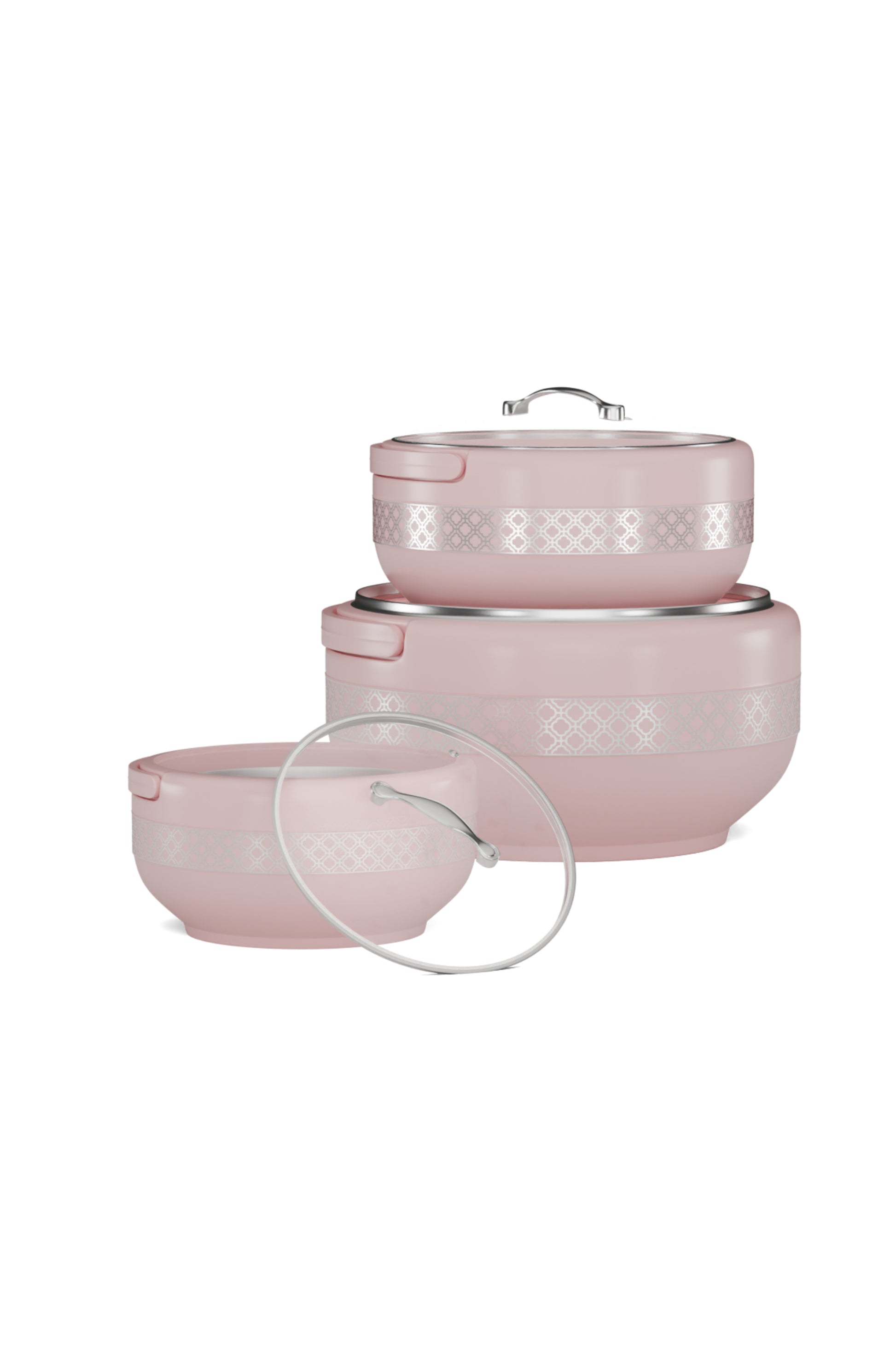 Brighton Hotpot Silver Pink Set of Three