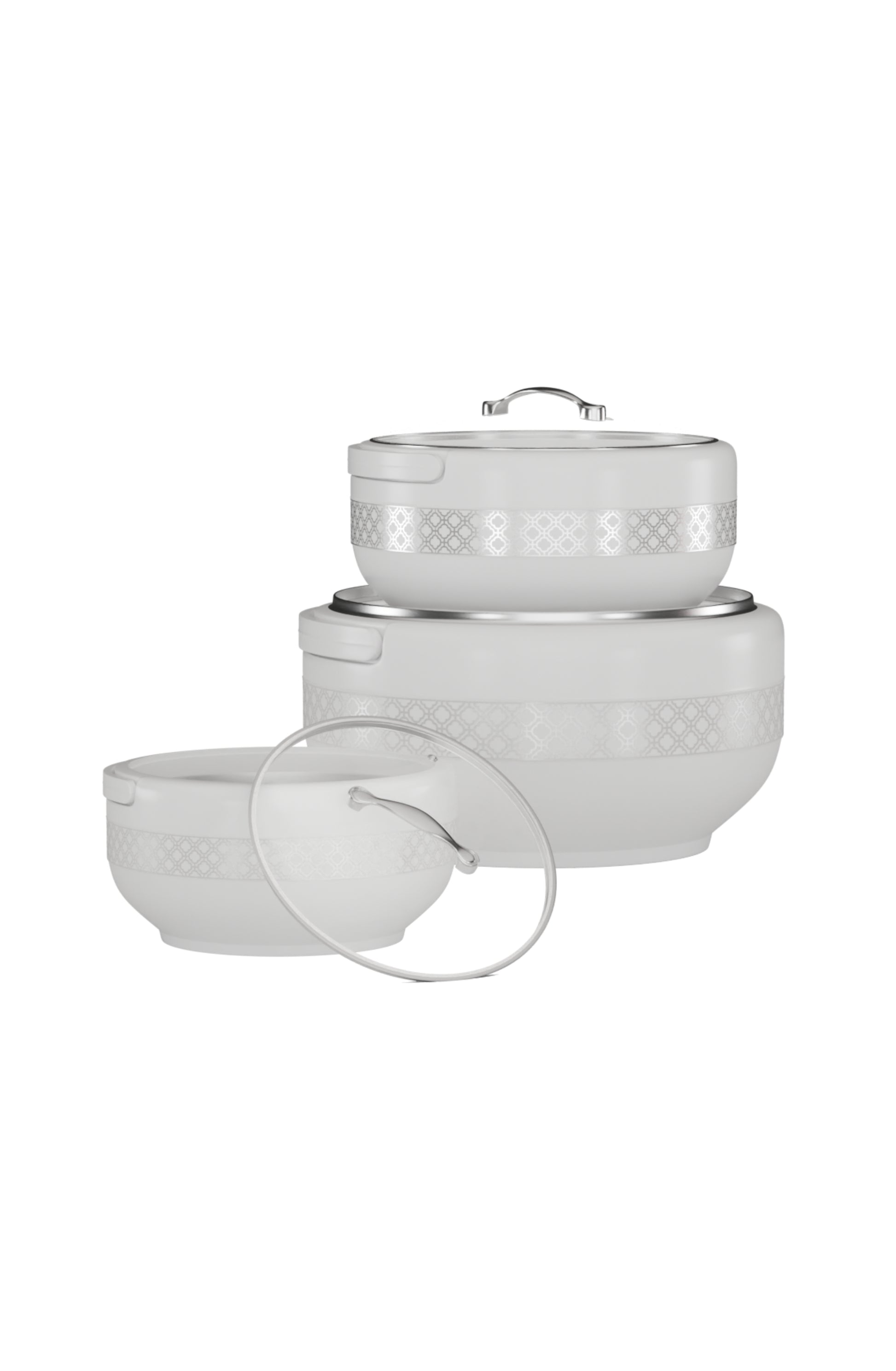 Brighton Hotpot Silver White Set of Three